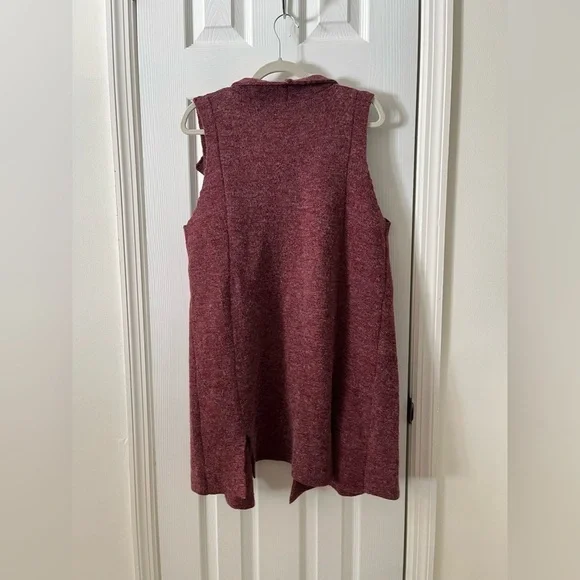 Mauve Soft Surroundings Belted Sweater Vest Size Large Petite - Picture 6 of 7